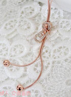 玫瑰金可调节防过敏毛衣链包邮