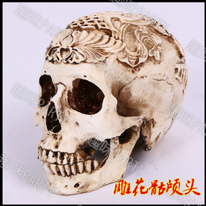 万圣节装饰新奇创意玩具恐怖搞怪恶搞整蛊整人道具树脂骷髅头摆饰