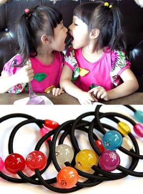 韩国进口饰品AngelRena儿童发饰可爱糖豆带钻发圈皮筋发绳头绳F5