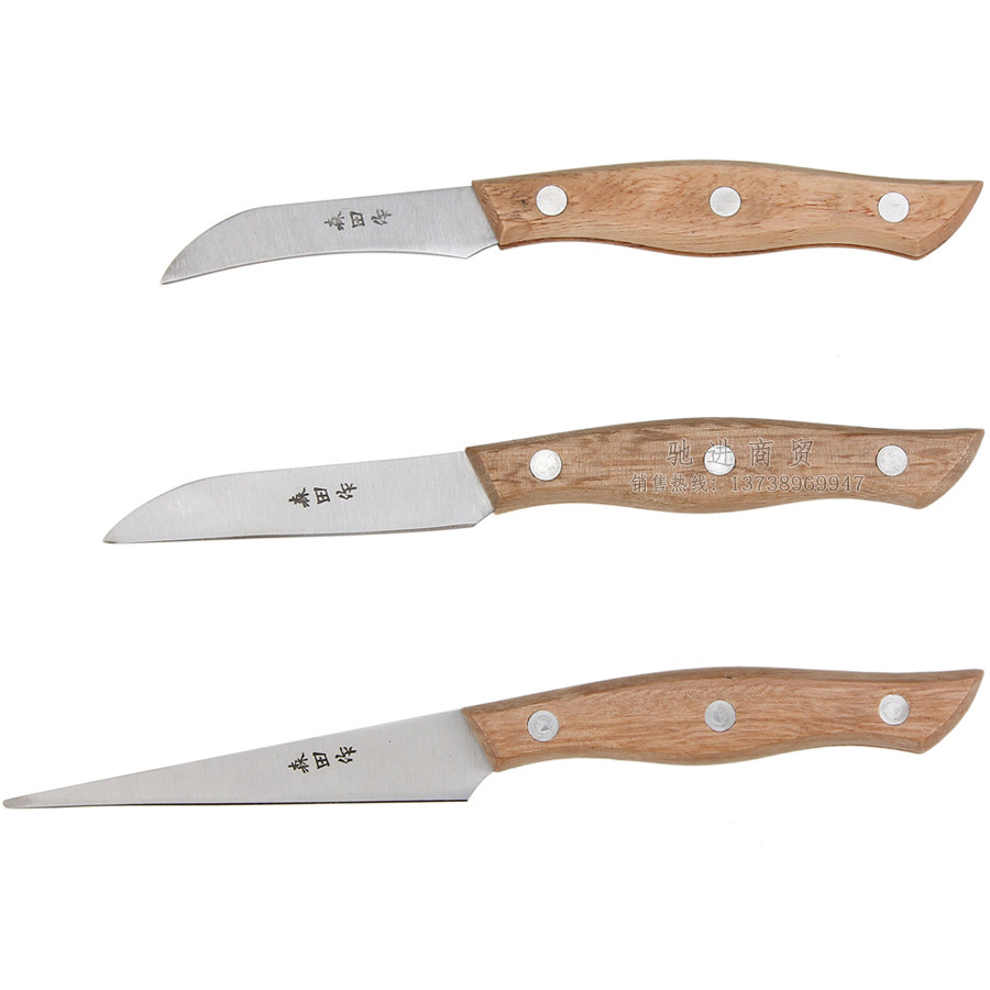 木柄雕刻刀三件套3件套水果雕刻刀主刀食品雕刻刀套装雕切削刻镂