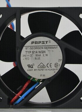 原装德国EBMPAPST TYP 614NGN 24V 2.1W 6025 6cm 高端设备风扇