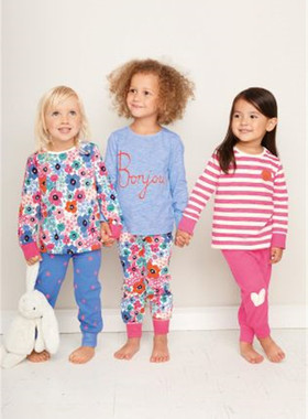 NE*T出口 纯棉蓝色字母长袖T恤空调服 打底裤家居服 童装亲子套装