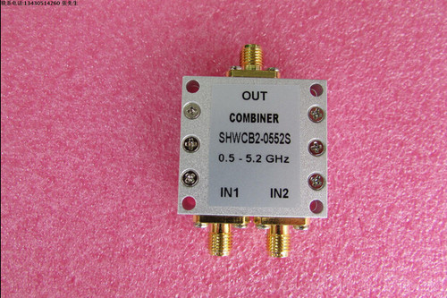 500-5200MHz 10W SMA N RF 射频同轴 2路二合一合路器 频率可定制 厂家承若质量保修1年，请放心购买 型号：SHWCB2-0552S 50欧姆 二合一 3dB 合路器