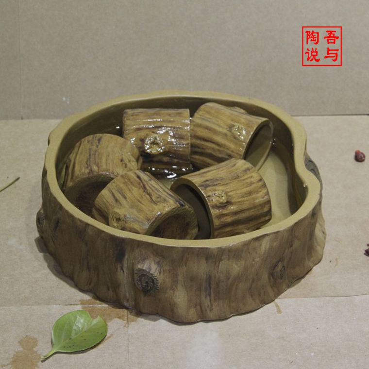 纯手工宜兴紫砂茶洗 枯木 大号茶道 杯洗 笔洗 陶瓷水洗 特价