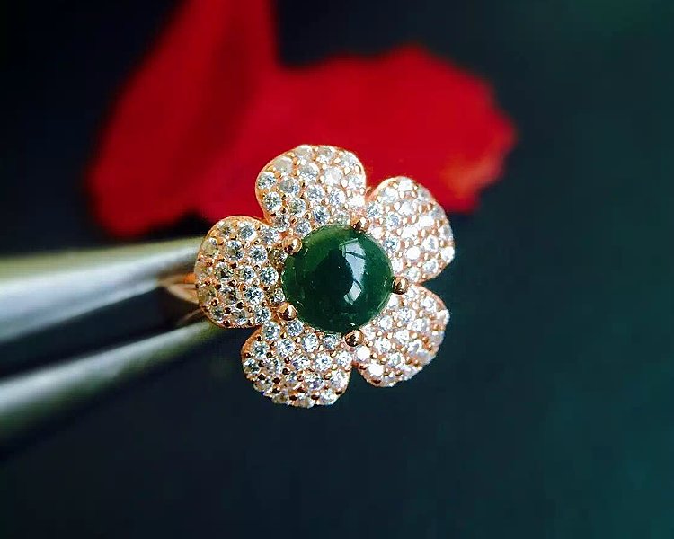 冰种纯银南非真钻无纹裂指环特价