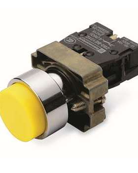 施耐德按钮 22mm黄色凸头按钮开关 XB2BL51C 自复位 1常开