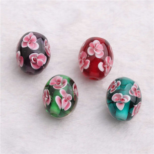 琉璃16mm 新款 日式 琉璃花珠 PY271 双层水晶花珠