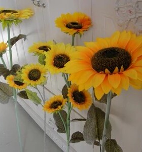 仿真黄色向日葵花单支 室内客厅商场落地摆放装饰花太阳花假花