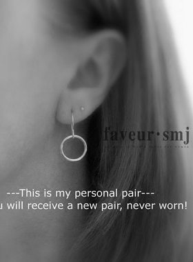 faveur以色列设计师设计纯银简单几何圆圈耳环永恒的圈 友谊 通勤