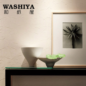 【和纸屋】现代纯白色漆面刷纹 客厅 进口日本墙纸壁纸 按米卖
