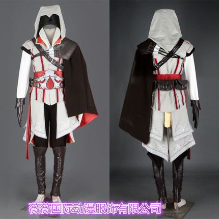 刺客信条3 COSPLAY衣服定做刺客装2代服装男装埃齐奥黑白现货cos