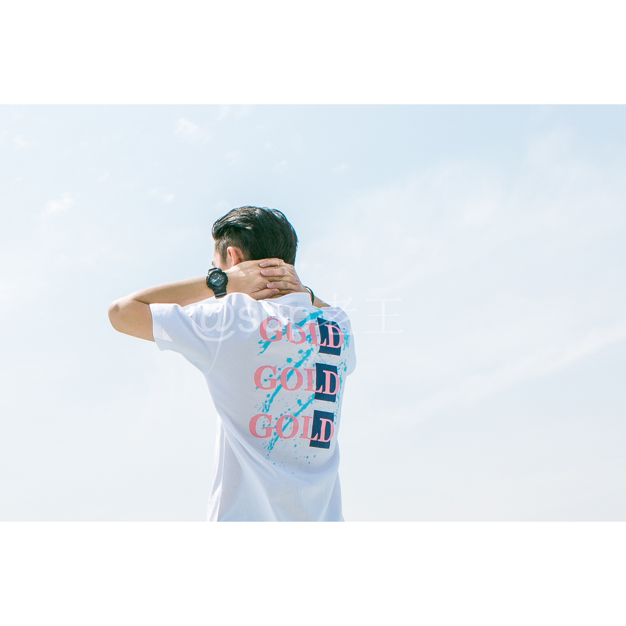Stay gold 双色 泼墨印花 情侣 圆领短袖 男女款T-SHIRT 玩味百搭
