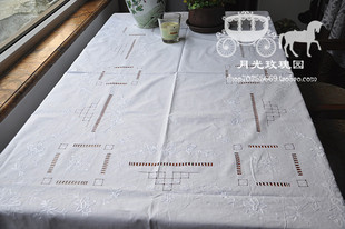 【月光玫瑰园11月手绣桌布套系】出口英国*外贸原单各种尺寸套系