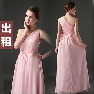 【租赁】长款裸粉色修身晚礼服迎宾礼仪小姐女大合唱主持人出租