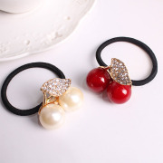 Cool na Korean hair accessories Korean little fresh cherry rope string band rhinestone tiara 6483