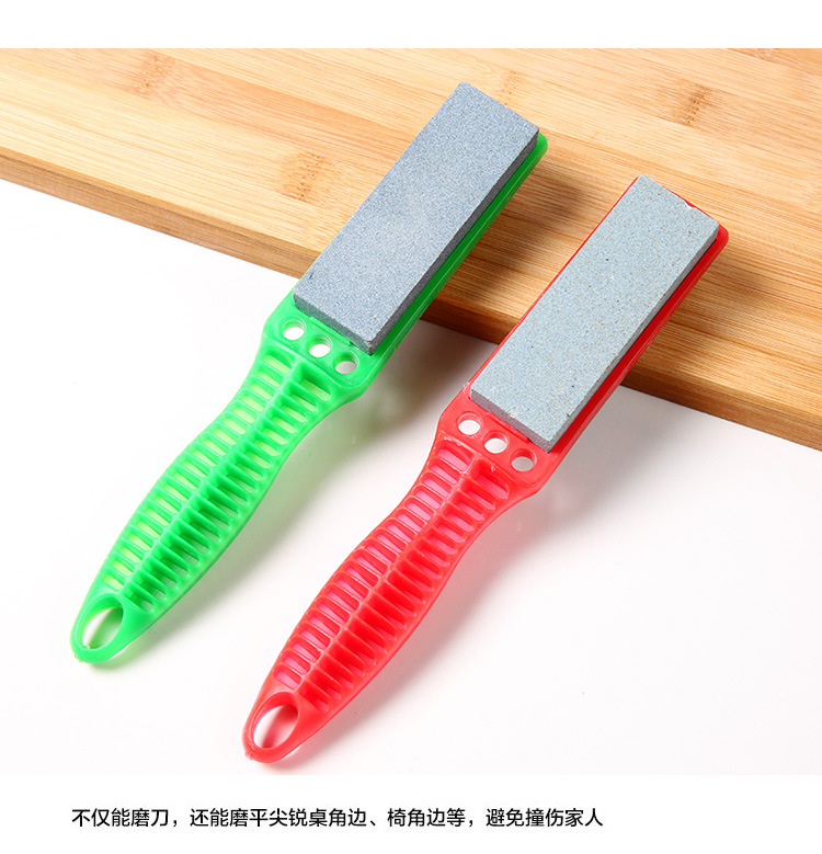 出口型 家用 双面磨刀石 粗细磨石 油石刀具 磨石 工程塑料手柄