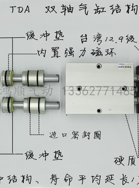 专业定做长行程TDA/TN40X850X900X1000双杆气缸TN40*850/900/1000