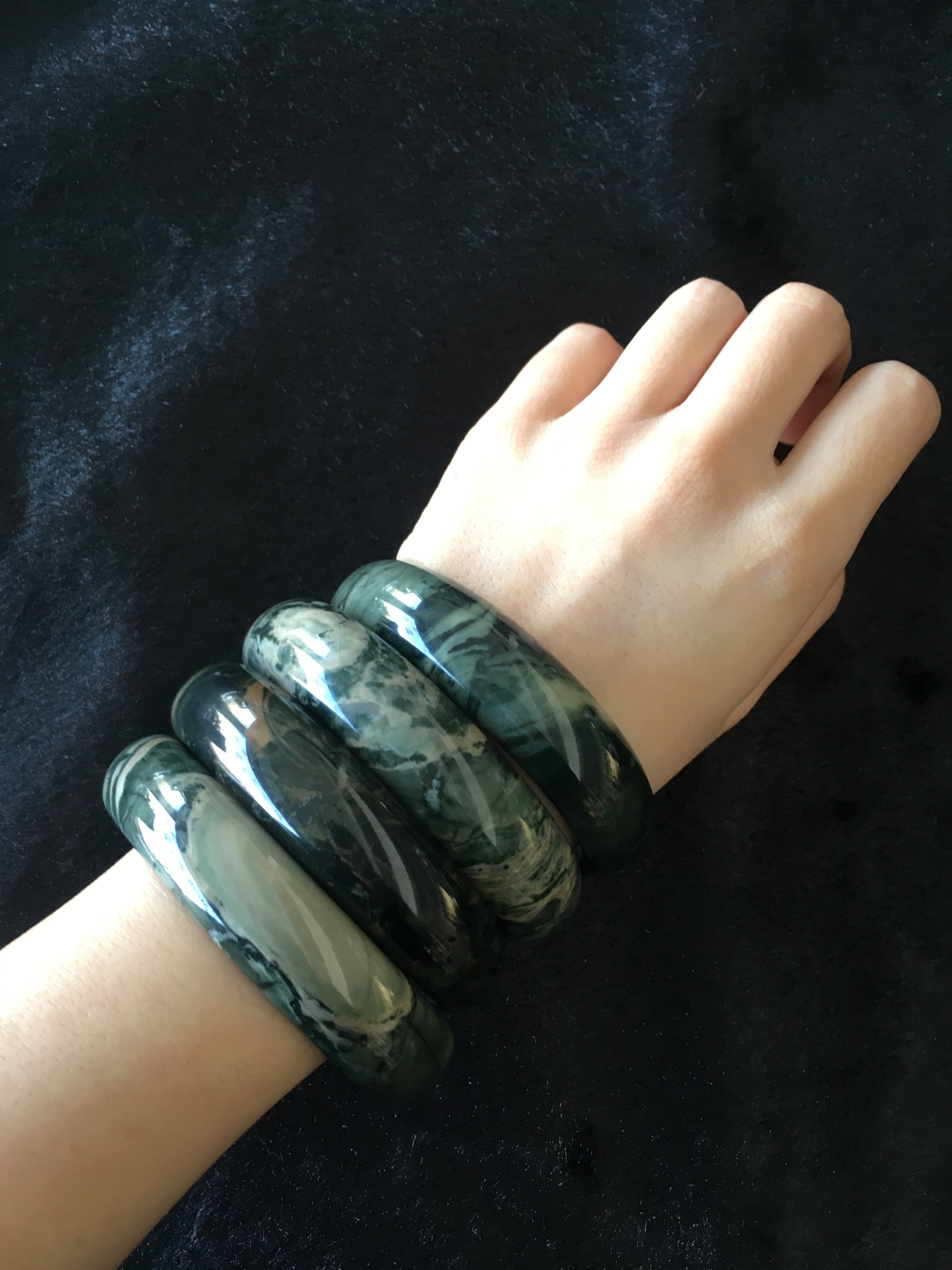 手工天然九龙壁华安玉碧玉手镯a货不染色不造假健康送礼特价包邮