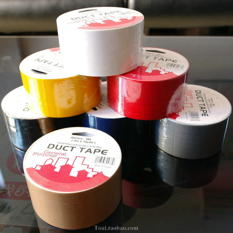 布基胶带玻璃装饰地板防滑舞台定位划线布艺红黑黄绿彩色4.8胶纸