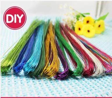 满3扎包邮 丝网丝袜花DIY材料 彩色金葱铁丝22#粗 纸花儿材料玫瑰
