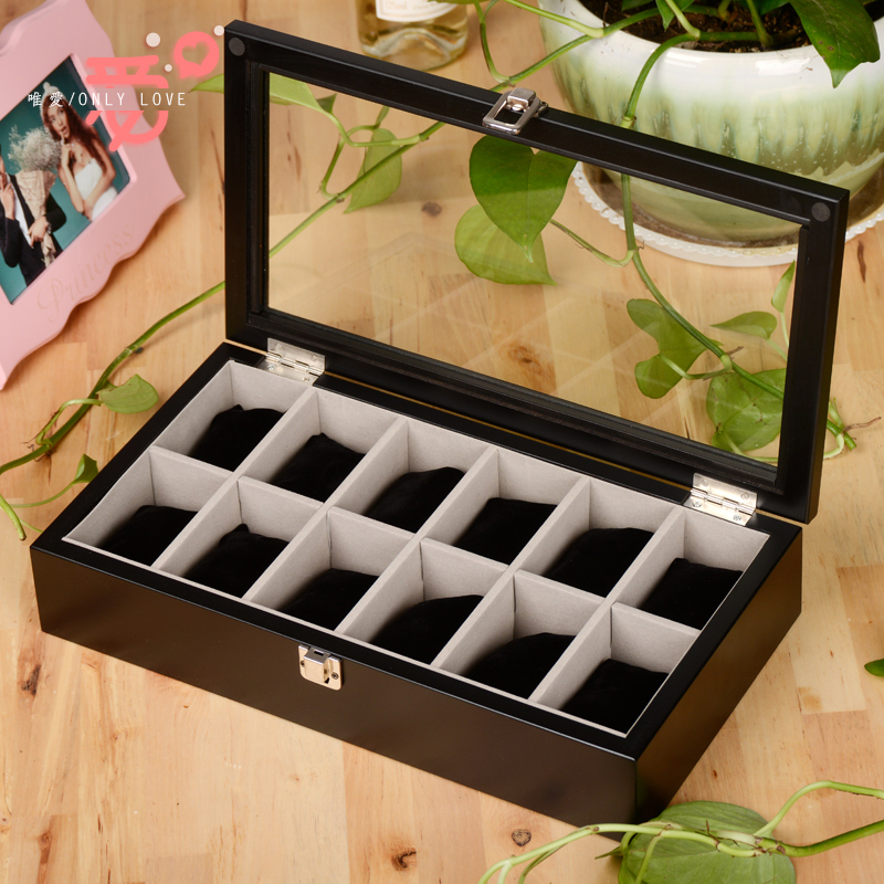 首饰手表盒包邮实木展示多格