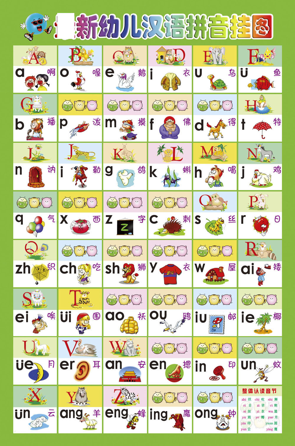 761海报印制展板写真喷绘697学校园幼儿汉语声母韵母拼音挂图