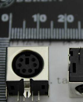 黑色 PS2座 6芯鼠标座 全包铁皮