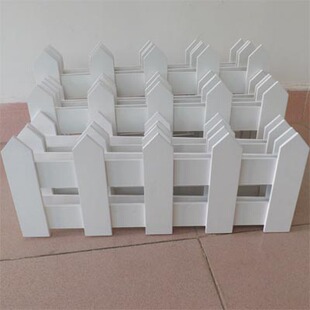 包邮 白色尖头木质围栏栅栏杆田园篱笆装 饰隔断阳台护栏花架可订做