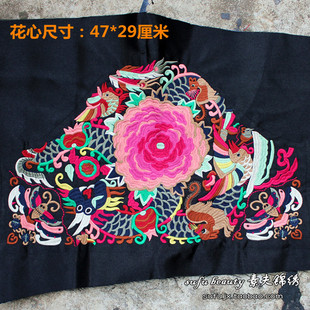 民族风精美仿手绣绣片复古色仿手工绣花片服装设计刺绣绣花辅料