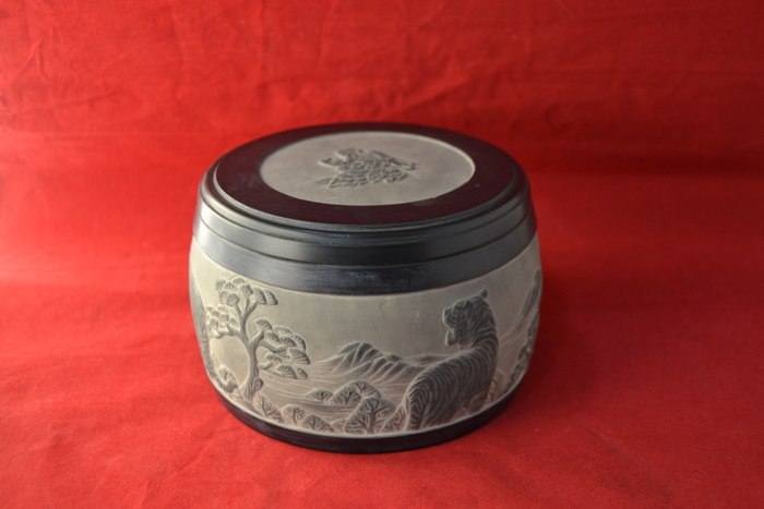 特价包邮 精品蟋蟀盆 苏州盆 南盆大师沈世南制 雕刻盆 蛐蛐罐