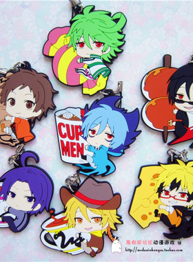 日单正版散货 吸血鬼下仆SERVAMP 小黑 抱食物 橡胶挂件