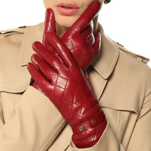 女式 加厚加绒保暖 韩版 短款 L121NC WARMEN 分指真皮羊皮手套 冬季