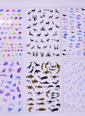 Cooldiy 水晶滴胶素材 UV封入物 小鹿猫咪马水母海豚 透明素材