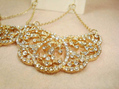 欧美风饰品满钻镶嵌镂空耳环