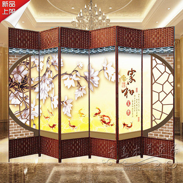 田园草藤编餐厅酒店客厅卧室办公隔断玄关门折屏隔断中式布艺屏风|ruв категории жилой мебели, ширма/цветок окно, складные экран - от Buy2taobao.com для оказания профессиональной услуги покупки агента Taobao