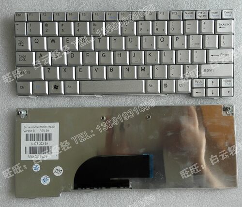银色SONY VPC-M VPC-M12 PCG-21313M PCG-21313L PCG-21311T 键盘
