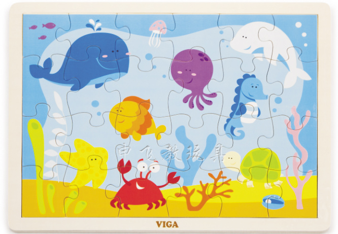 VIGA Frame puzzle-Ocean V50200 |children Puzzle Jigsaw puzzle Early education Panel Cartoon Building blocks Jigsaw puzzle gamein the Toy/Childs/Puzzle/Building block/Model , Beads/Jigsaw/Pair/Disassembly/Beat Toy , Jigsaw/Puzzle  category - from Buy2taobao.com to provide professional Taobao agent buy service