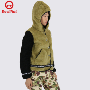 双色拼接假两件 连帽 女式 DEVIL BIB 潮牌 夹克 ATH NUT恶魔