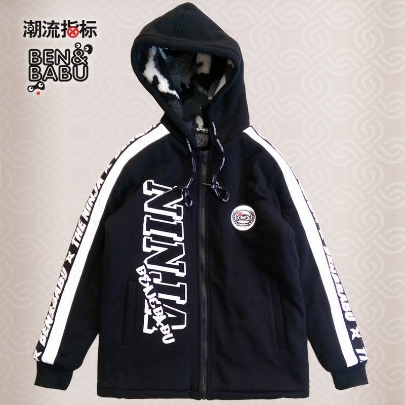 潮流指标benbabu青春织带棉衣