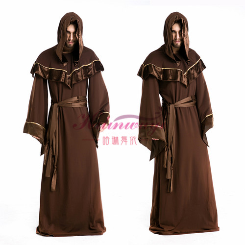 万圣节男装化妆舞会角色扮演巫师魔法师cosplay法老服装 歌德长袍