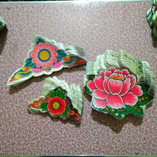 铝纸牡丹 饰贴纸铝角花热卖 大小角花100张 装 潮汕纸扎配件用品