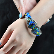 Thai national temperament original cloisonne bracelet s925 silver burn Blue Ladies Thai silver fashion jewelry bracelet