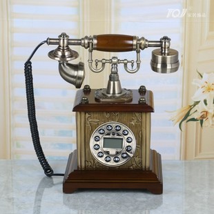 新TQJ欧式 创意家用实木固定电话座促 复古高端时尚 仿古电话机美式