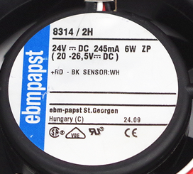 8314/2H 全新原装德国ebmpapst 24V 6W 80*80*32高端设备轴流风扇