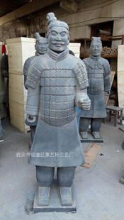 兵马俑工厂190cm青灰色甲士俑买送兵器家居酒店园林摆设出口礼品