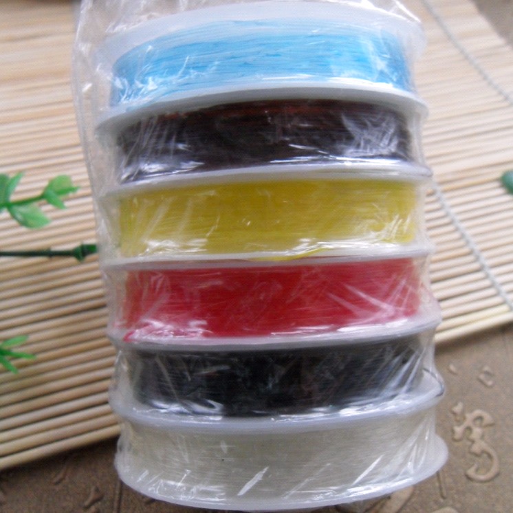 饰品diy手串配件线绳银穿配饰水晶弹力鱼丝线0.6mm粗小卷圆形