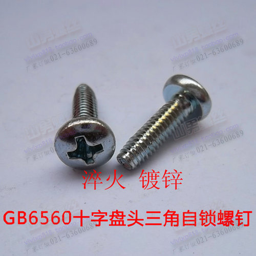 十字盘头三角牙自锁螺钉GB6560 镀锌圆头自攻螺丝M6*8~25 10只 - 封面