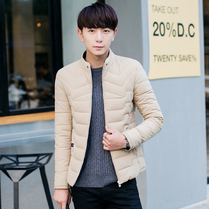 2015冬季新品薄款棉衣时尚修身棉袄韩版青年