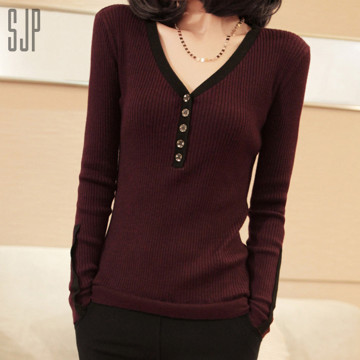 春秋款纯色修身毛衣女套头 V领长袖毛衣针织打底衫冬季新款在类目 女装/女士精品, 毛衣中 - 来自Buy2taobao.com提供专业的淘宝代购服务