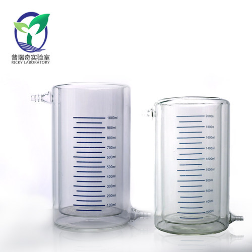 包邮 夹套双层烧杯 高硼硅料透明玻璃光催化反应器 厚壁带刻度 50 100 150 200 300 500 1000 2000 5000ml - 封面